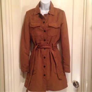 faux suede trench coat